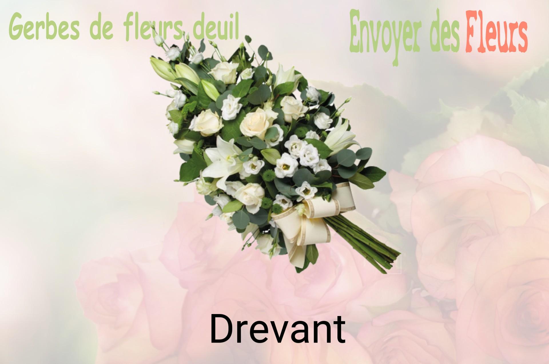 Gerbe de fleurs de deuil livrée à Drevant